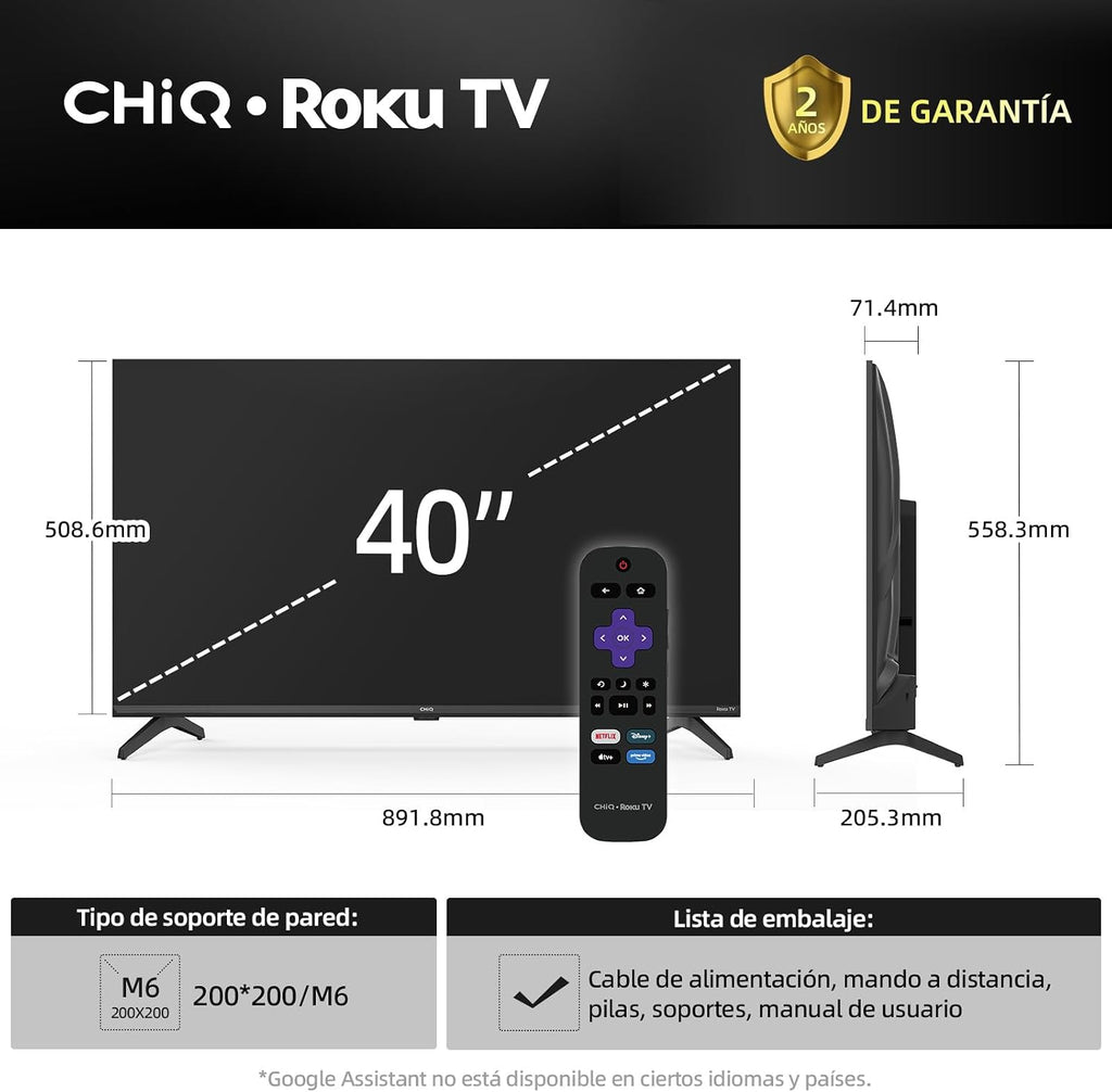 Smart TV CHiQ 40F621FR FHD Roku TV