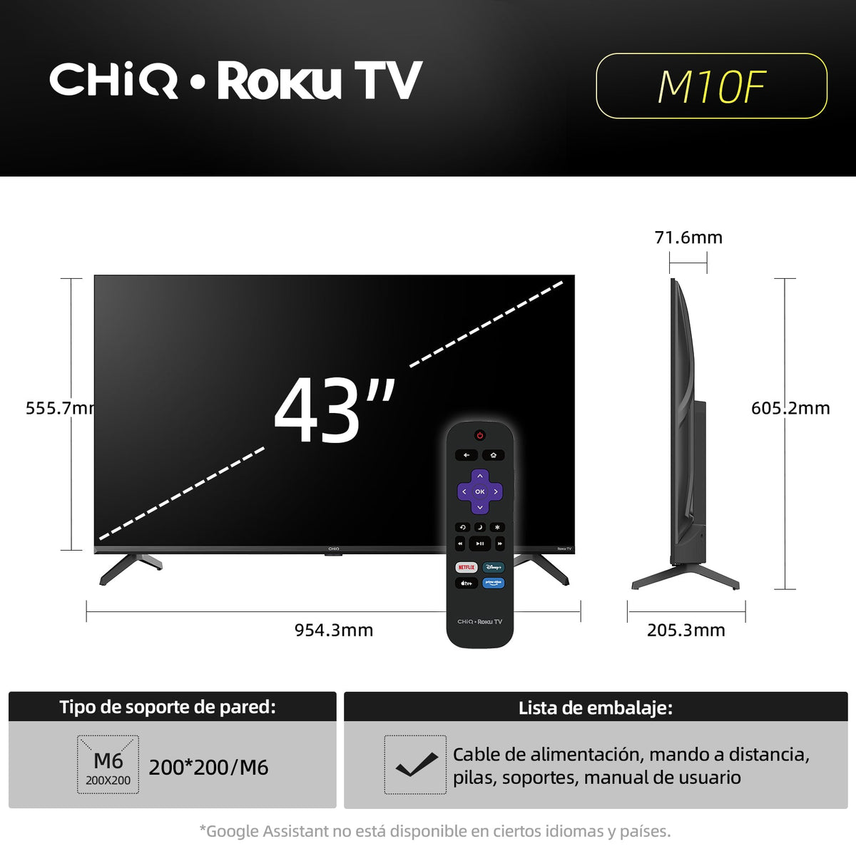 Smart TV CHiQ 40F621FR FHD Roku TV