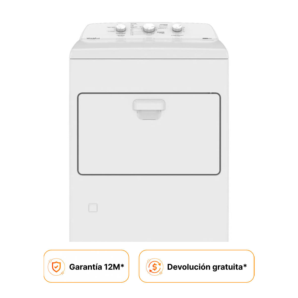 Secadora Whirlpool Carga Superior Gas Blanco 18 kg