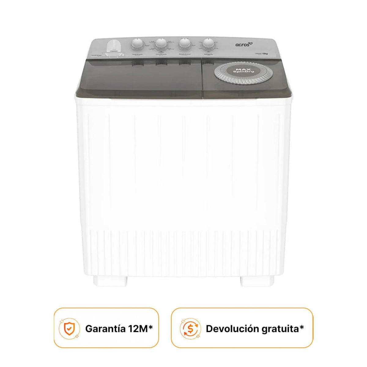 Acros Lavadora Semi Automática 19kg ALD1945JE Doble Tina MaxSpinDry