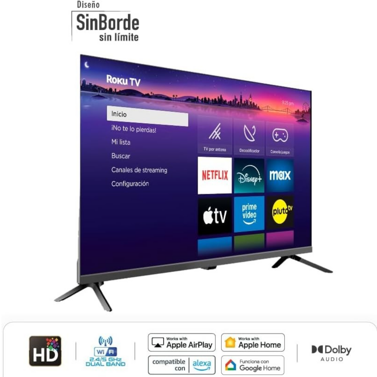 Hyundai Smart TV 32" HD Roku TV HYLED3257RIM – Dolby Audio, Wi-Fi Doble Banda