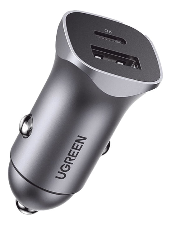 Ugreen Cargador Para Auto USB-A + USB-C Gris 30W