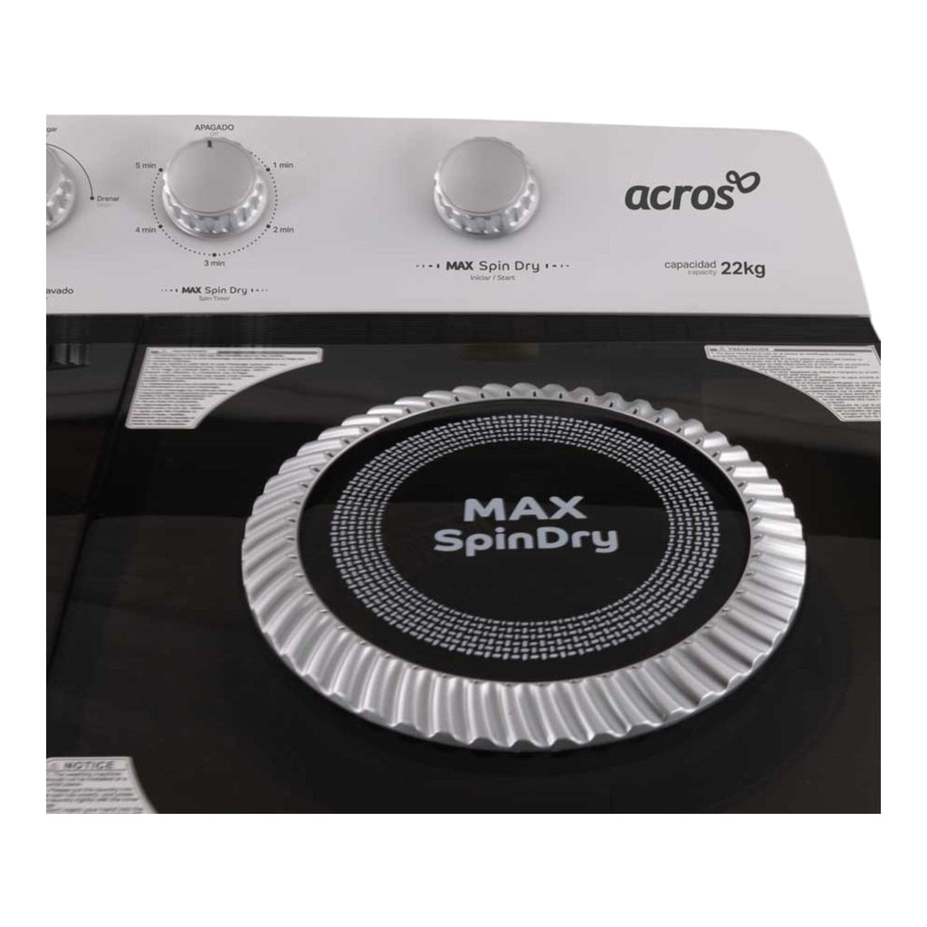 Acros Lavadora Semiautomática ALD2245SE Dos Tinas Max Capacity