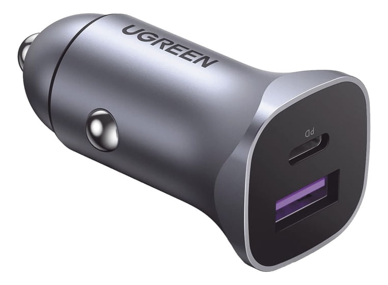 Ugreen Cargador Para Auto USB-A + USB-C Gris 30W