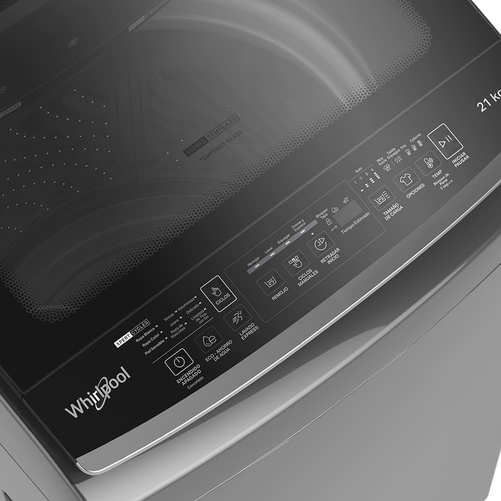 Lavadora Whirlpool Carga Superior Xpert Eco Gris 21 kg