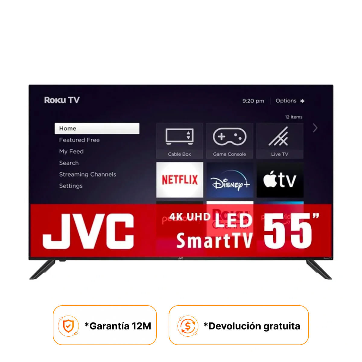 JVC Pantalla Smart TV SIUR 4K UHD Roku TV