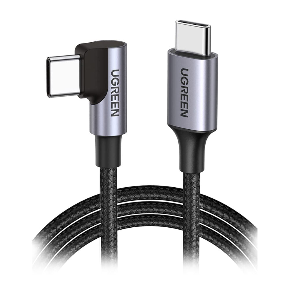 Ugreen Cable USB-C a USB C en ángulo de 90° de aluminio 60W 1m