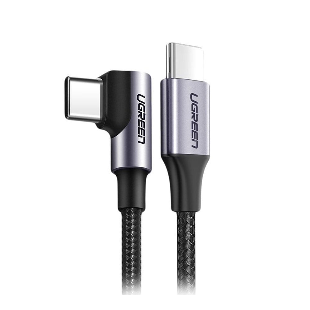 Ugreen Cable USB-C a USB C en ángulo de 90° de aluminio 60W 1m